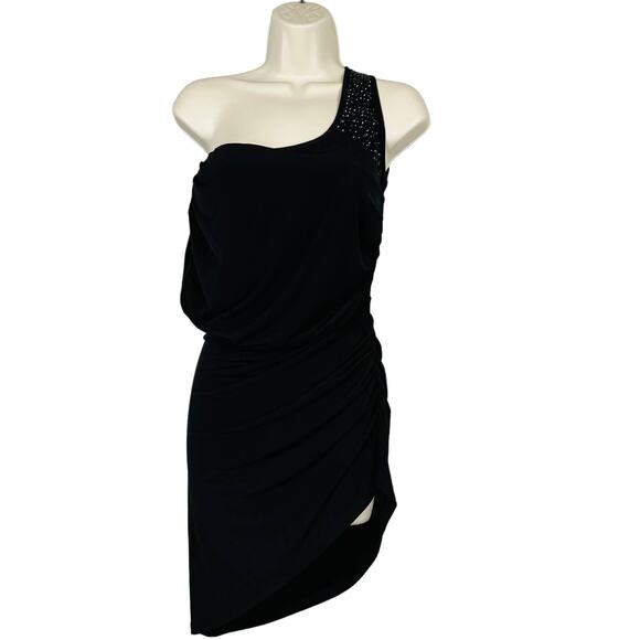 NEW! Cache Studded Black Wiggle Dress Bodycon Y2K Mini - XS - Picture 1 of 5